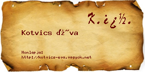 Kotvics Éva névjegykártya